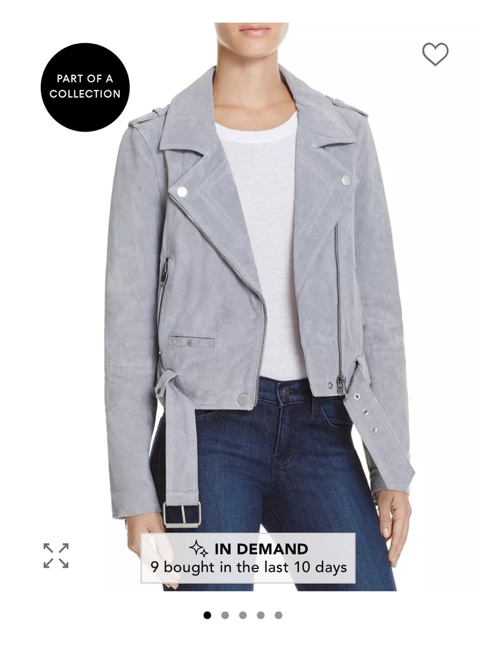 Blank NYC Suede Moto Jacket - Gray